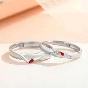 Custom Engraved Romantic Promise Rings Set for Couples