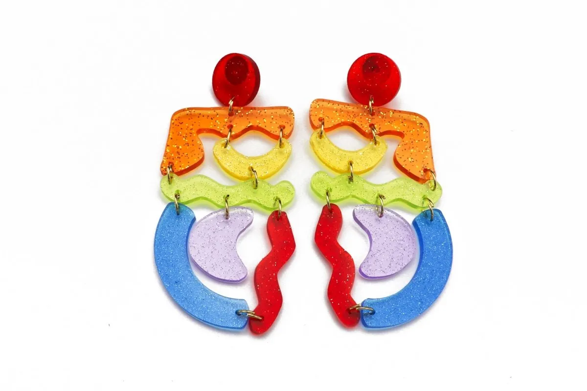 DConstruct Squiggle Mania Earrings (Pride)