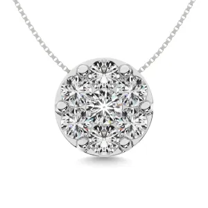 Diamond 2 ct tw Round Pendant in 14K White Gold