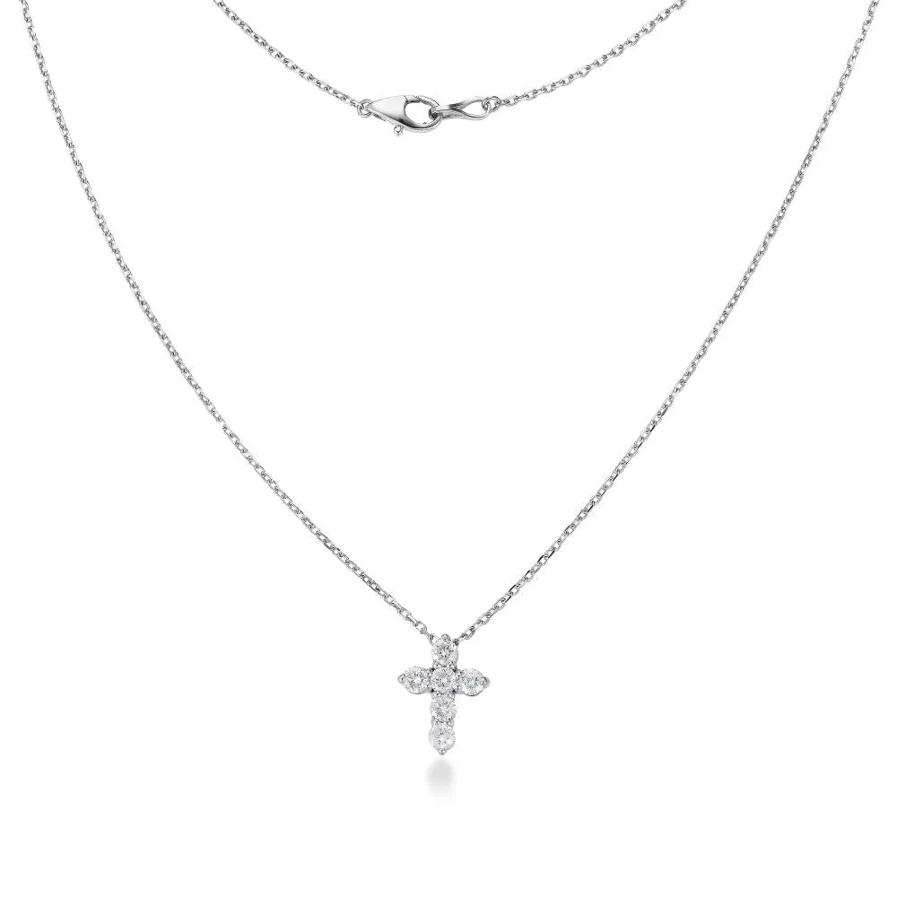 Diamond Cross Necklace (0.75 ct.) in 14K Gold