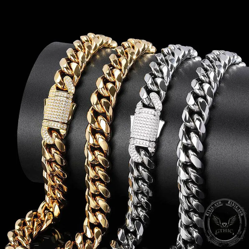 Diamond Cuban Link Stainless Steel Choker Chain