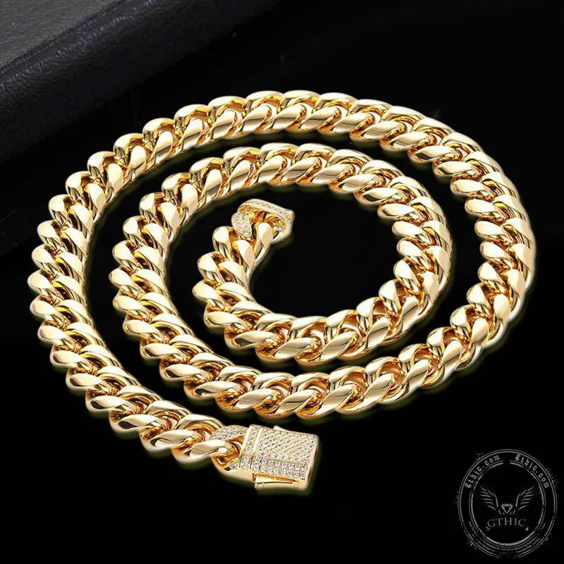 Diamond Cuban Link Stainless Steel Choker Chain