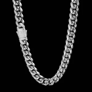 Diamond Cuban Link Stainless Steel Choker Chain