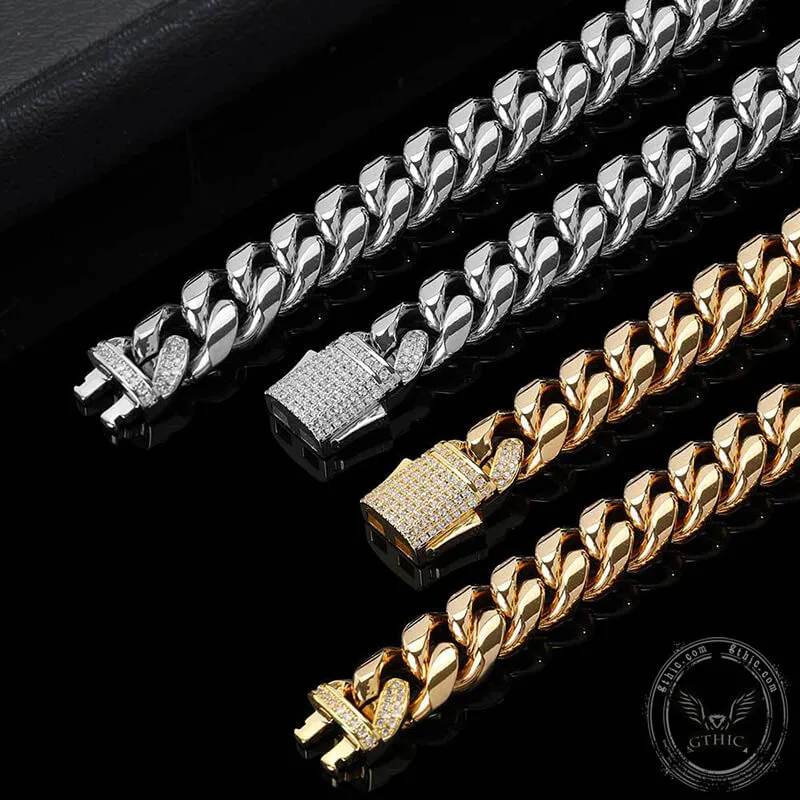 Diamond Cuban Link Stainless Steel Choker Chain