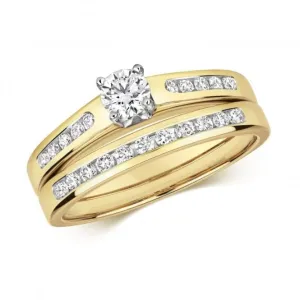 Diamond Jewellery 9k Gold Diamond Bridal Set Rings RD557