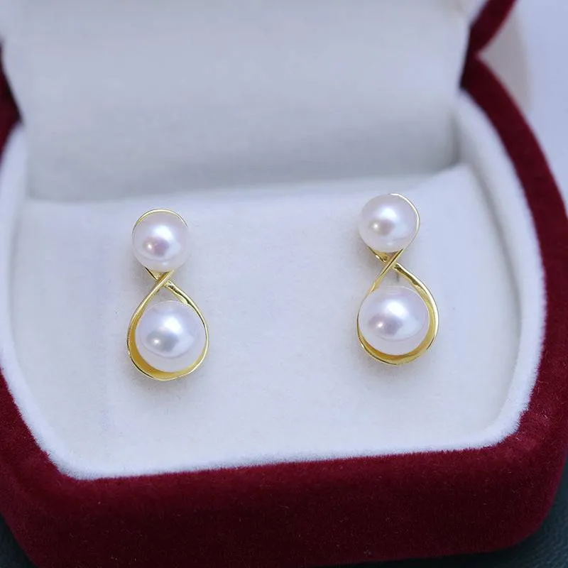 Double Freshwater Pearl Earrings