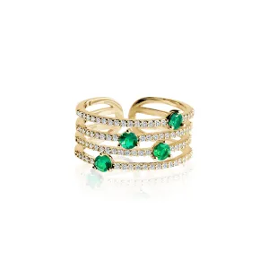 EMERALD LIGHT CZ RING