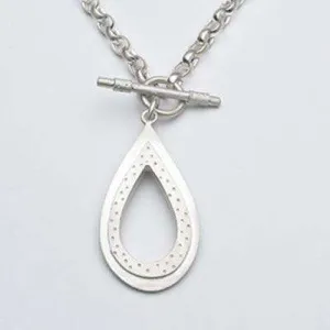 Emily Rosenfeld Sterling Silver Teardrop Toggle Necklace