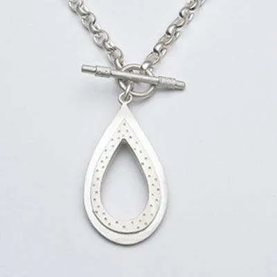 Emily Rosenfeld Sterling Silver Teardrop Toggle Necklace