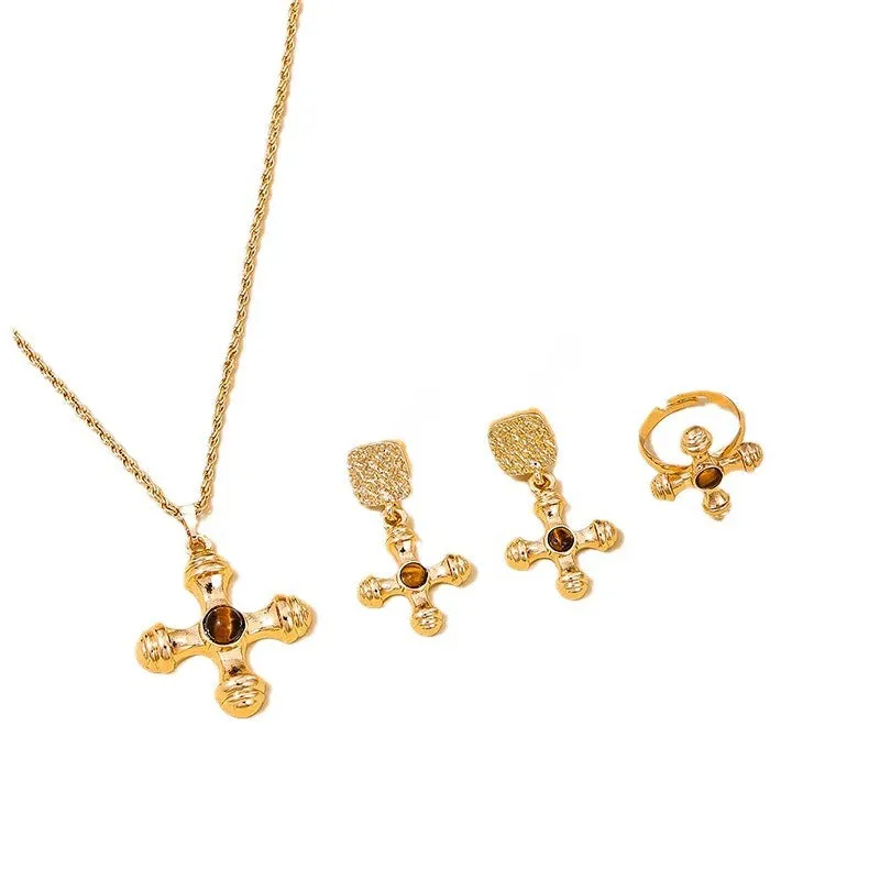 European and American Retro Cross Jewelry Set with Versatile Creativity