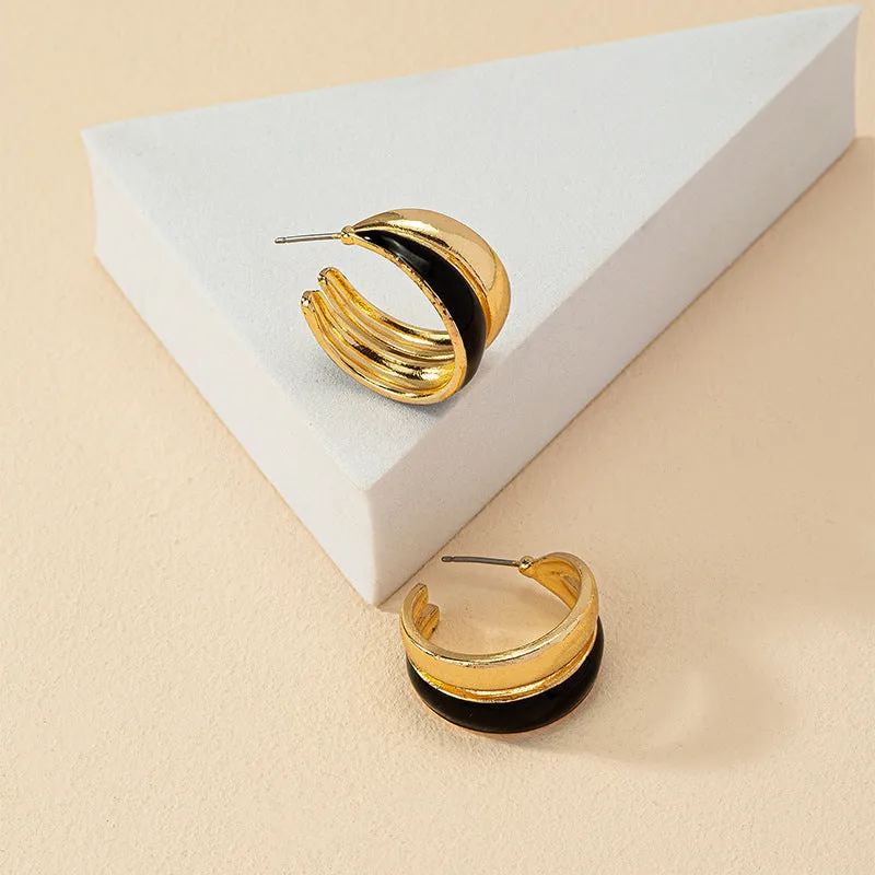 European Chic Drip Oil Earrings - Vienna Verve Collection