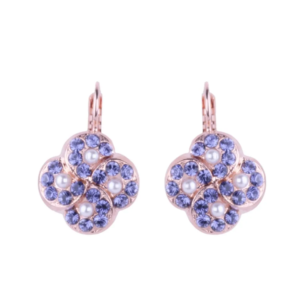 Extra Luxurious Quatrefoil Leverback Earrings in "Violet" *Custom*