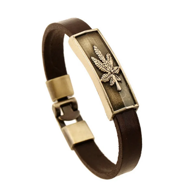 Fashion Charm Stainless Steel Leather Bracelet For Men Popular Bracelets & Bangles retro leather bracelet