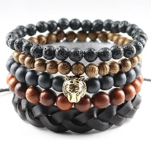 Fashion Jewelry Men Bracelets Handmade DIY Beads Women Charm Bracelets & Bangles Leather Wrap Accessories Party Gifts Birthday