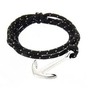 Fashion Jewelry Multilayer Risers Silver Alloy Anchor Bracelet Men Leather Bracelet for Women&Men friendship bracelets