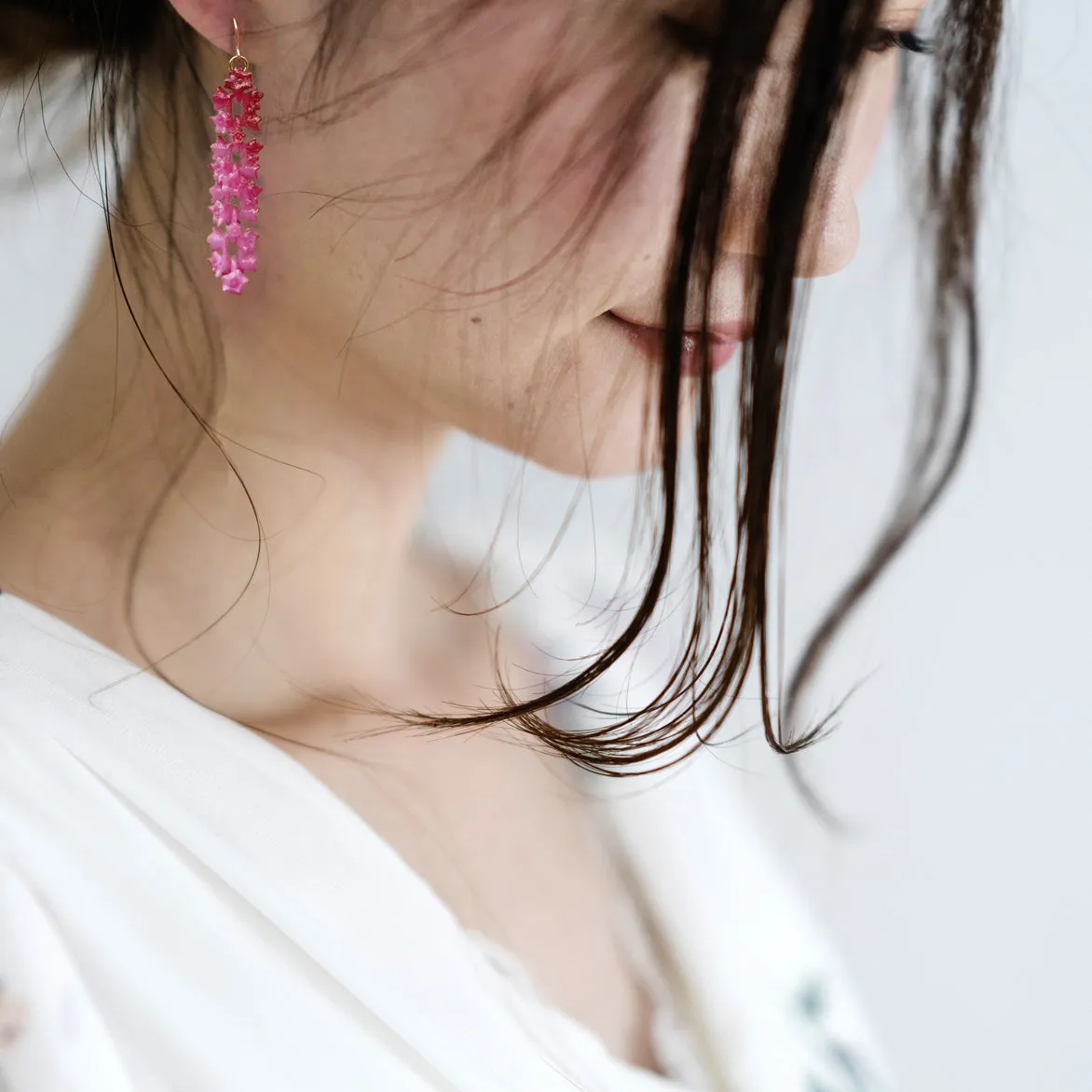 Fuchsia Sakura Earrings