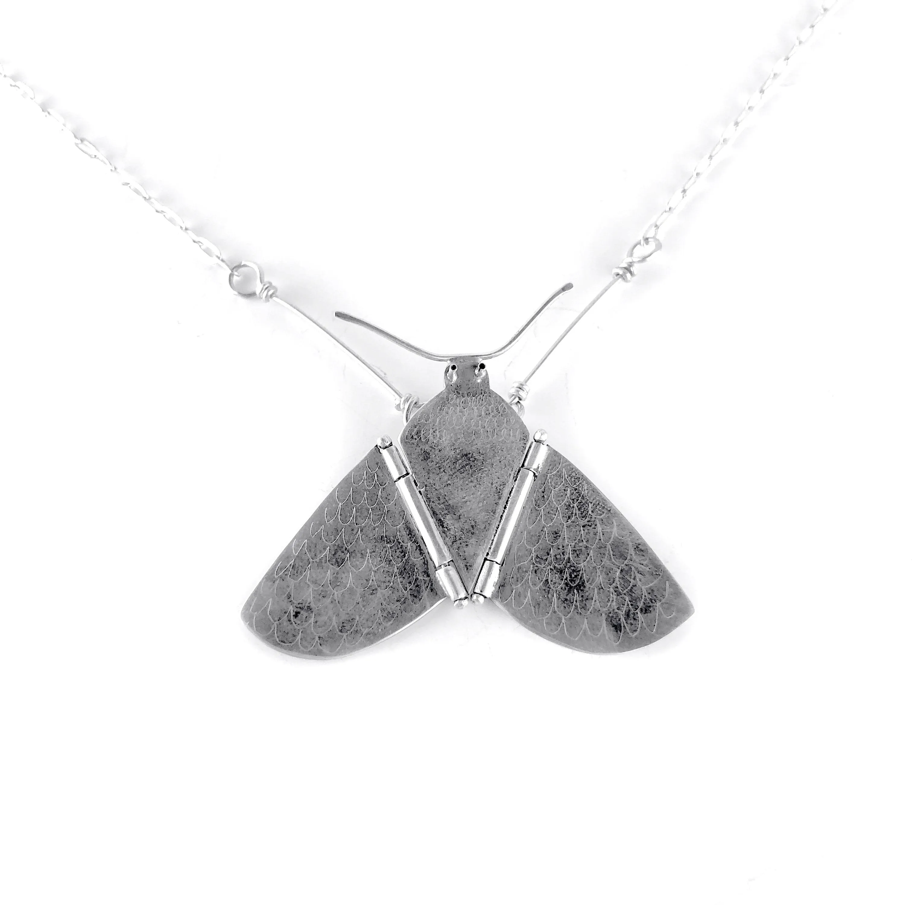 Gabrielle Gould Necklace: Silver Winged Moth