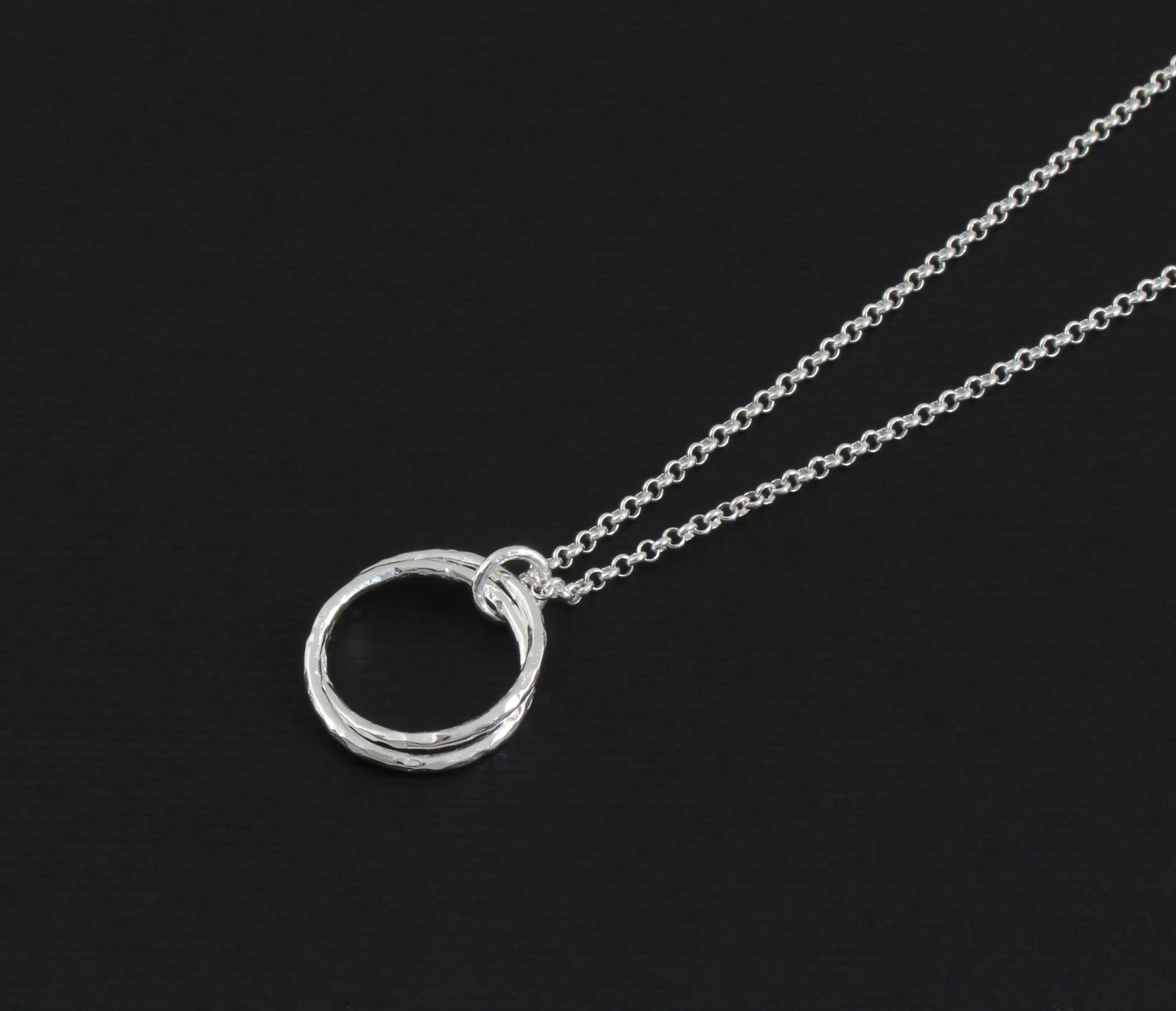 Gift for Grandma • Grandmother Gifts from Grandson - Hammered Linked Infinity Ring Necklace