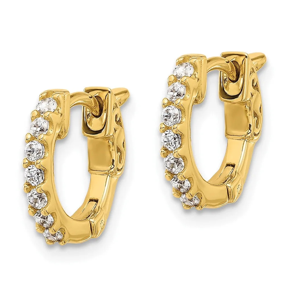 Gold 0.31ct 14-1.75mm Round Hoop with Safety Clasp Diamond Earrings - Model XE3252AA