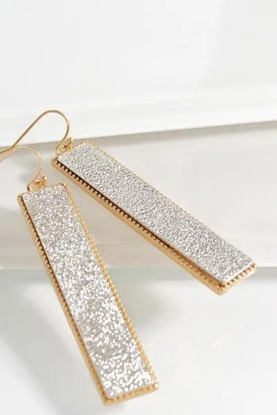 Gold Bar Dangle Hook Earrings