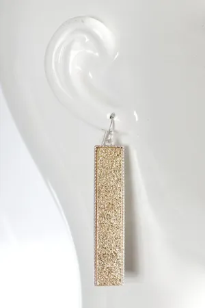 Gold Bar Dangle Hook Earrings