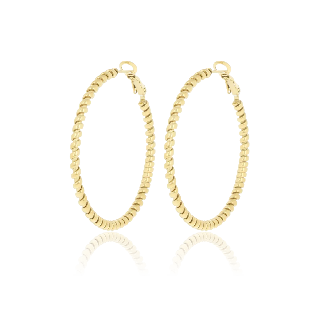 Gold coloured classic hoop earrings