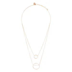 Gold Double Threaded Circle Necklace