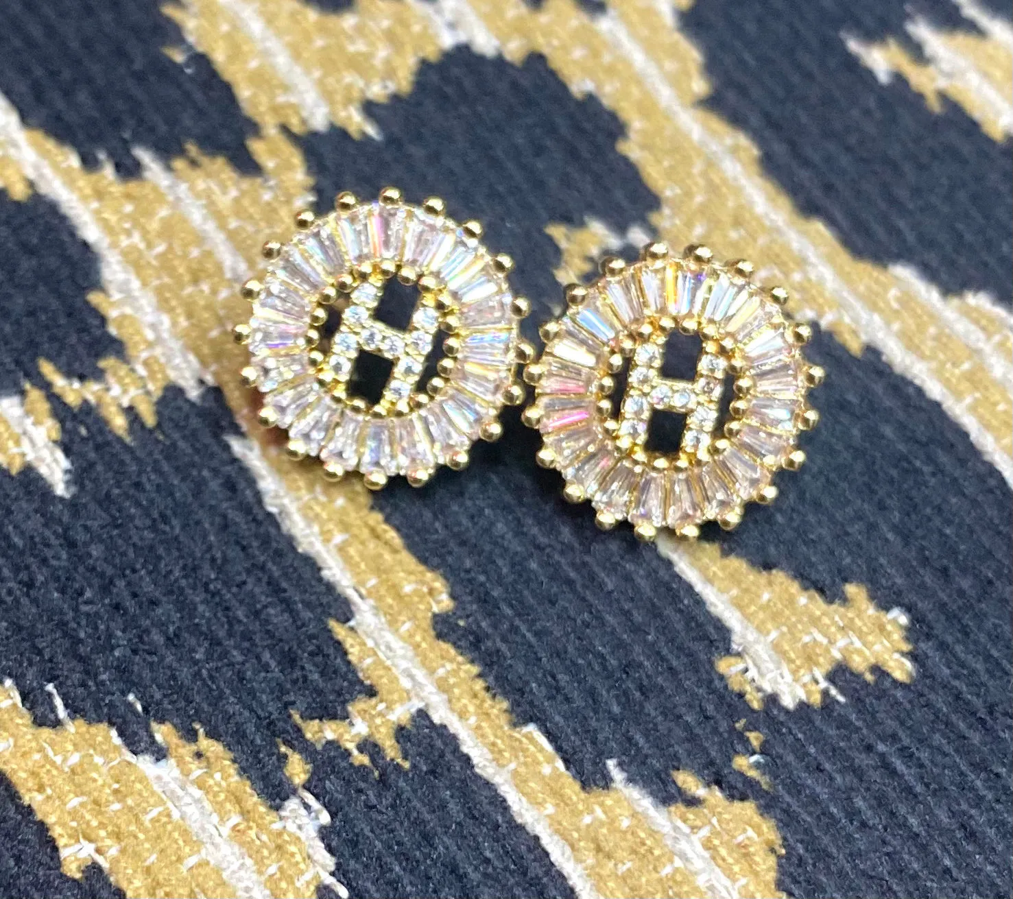 Gold Initial Earrings