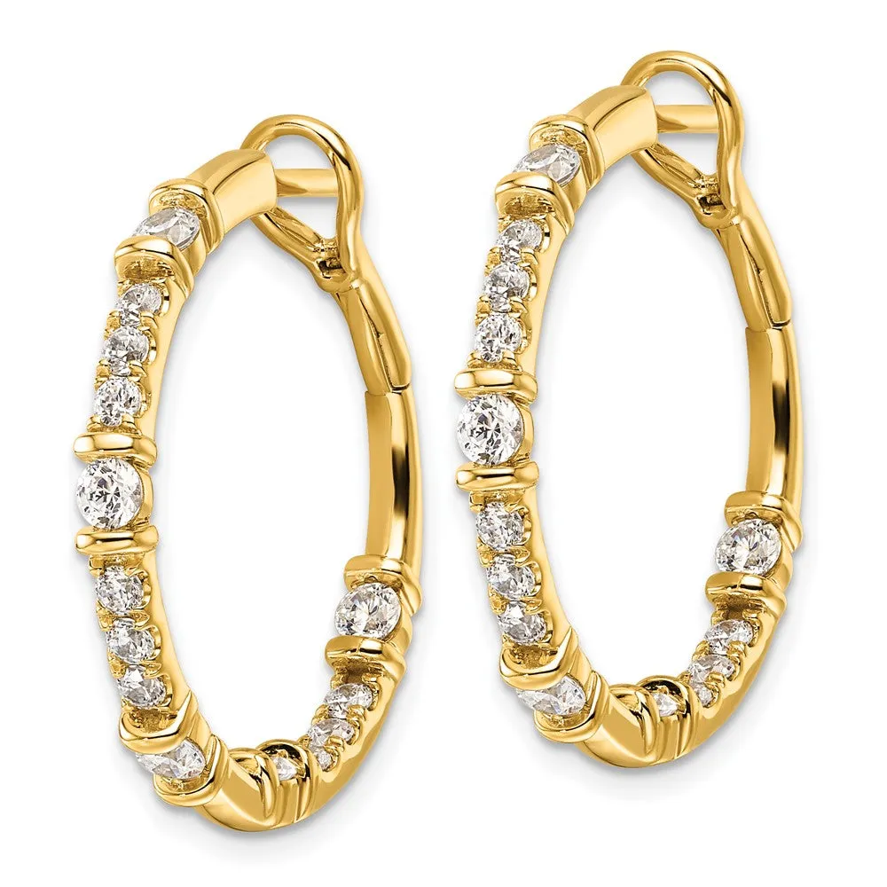 Gold Lab Grown Diamond VS/SI FGH In/Out Hoop Earrings - Model EM10225-151-YLG