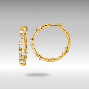 Gold Lab Grown Diamond VS/SI FGH In/Out Hoop Earrings - Model EM10225-151-YLG