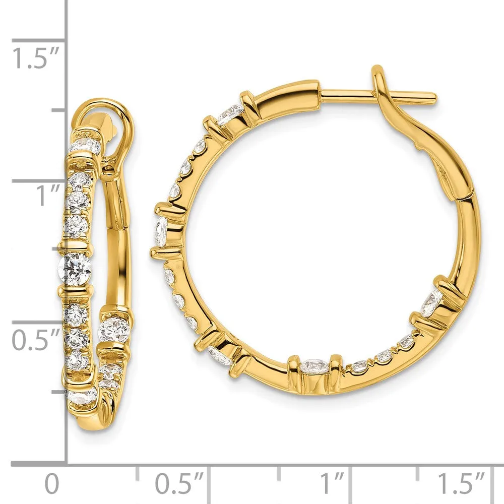 Gold Lab Grown Diamond VS/SI FGH In/Out Hoop Earrings - Model EM10225-151-YLG