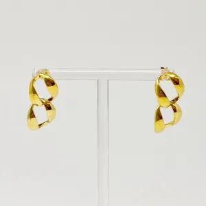 Gold plated Stainless Steel Chain Drop Earrings