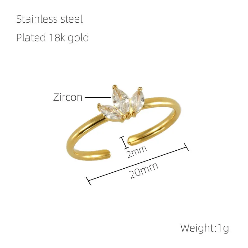 Gold Plated Tri Zircon Gold Rings JLTR0423