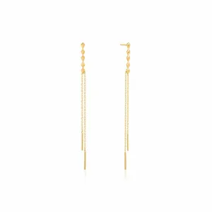 Gold Spike Double Drop Earrings