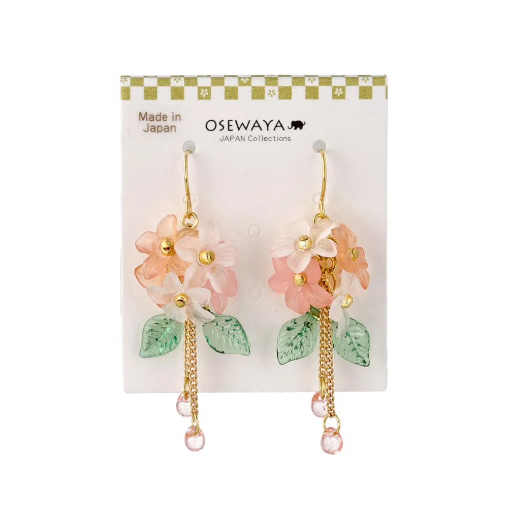 Gradient Flower Drop Earrings