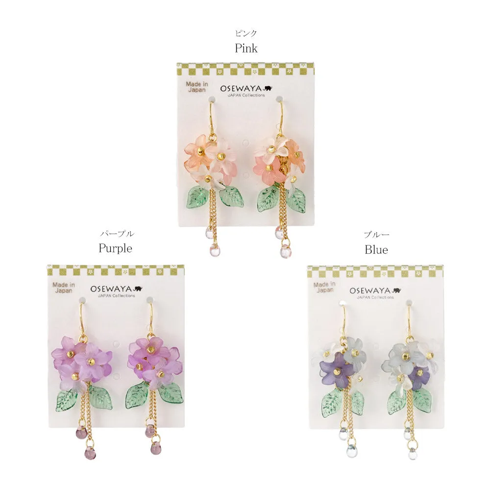 Gradient Flower Drop Earrings