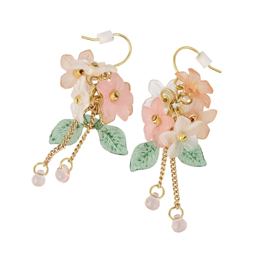 Gradient Flower Drop Earrings