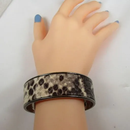 Gun Metal Cuff Bracelet Leather Insert