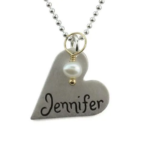 Heart Name Charm Necklace