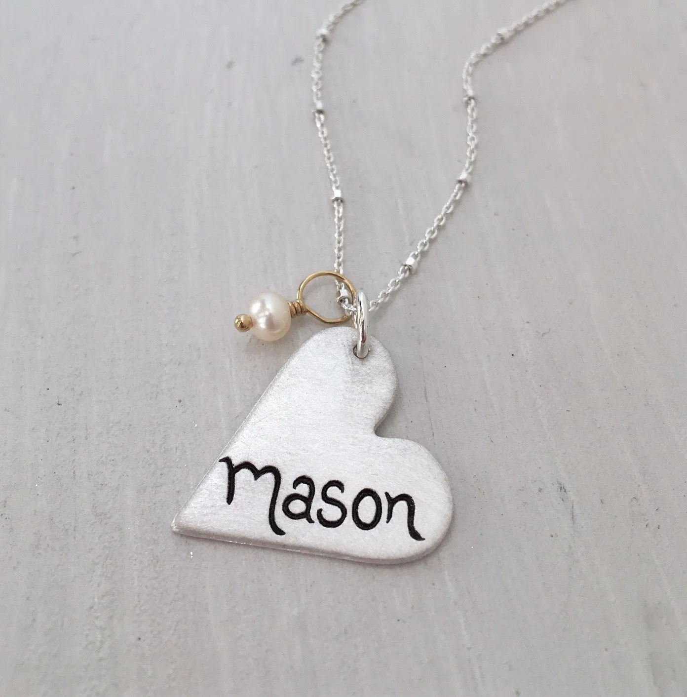 Heart Name Charm Necklace