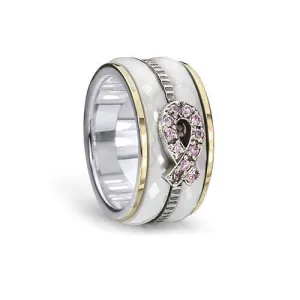 Hope Luxury Spinner Ring | Breast Cancer Awareness Ring