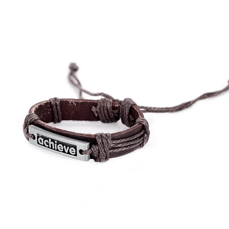 Hot Sale Bracelet Men Women Handmade Braid Genuine Leather bracelet Wrap Charm Cross Bracelets Bangles Men Jewelry