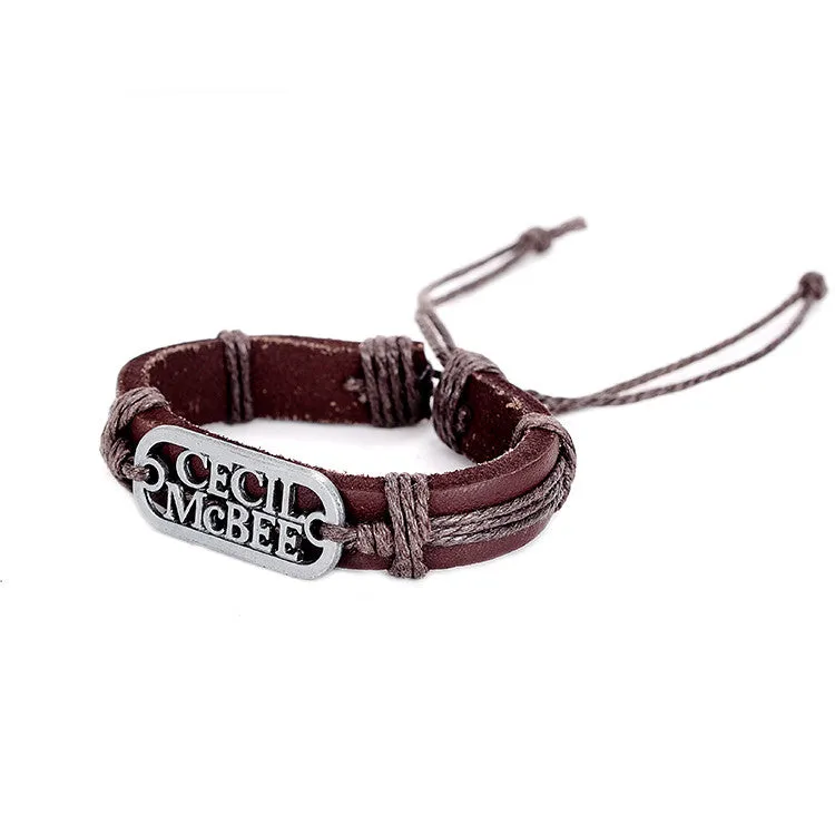 Hot Sale Bracelet Men Women Handmade Braid Genuine Leather bracelet Wrap Charm Cross Bracelets Bangles Men Jewelry