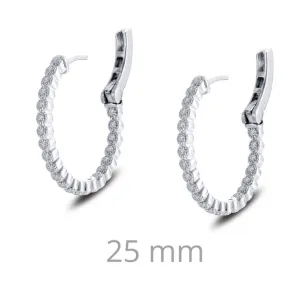 Inside Out Milgrain Simulated Diamond Hoop Earrings E0357CLP