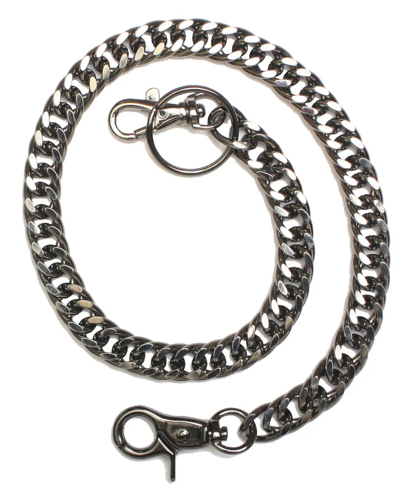 J2002 Gunmetal Flat Curb Chain - Wallet Chain 20"