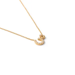 Jeweled Letter 'ش' necklace