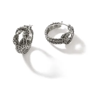 John Hardy Classic Chain Manah Sterling Silver Hoop Earrings