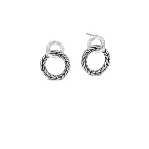 John Hardy Classic Chain Sterling Silver Hammered Link Drop Earrings