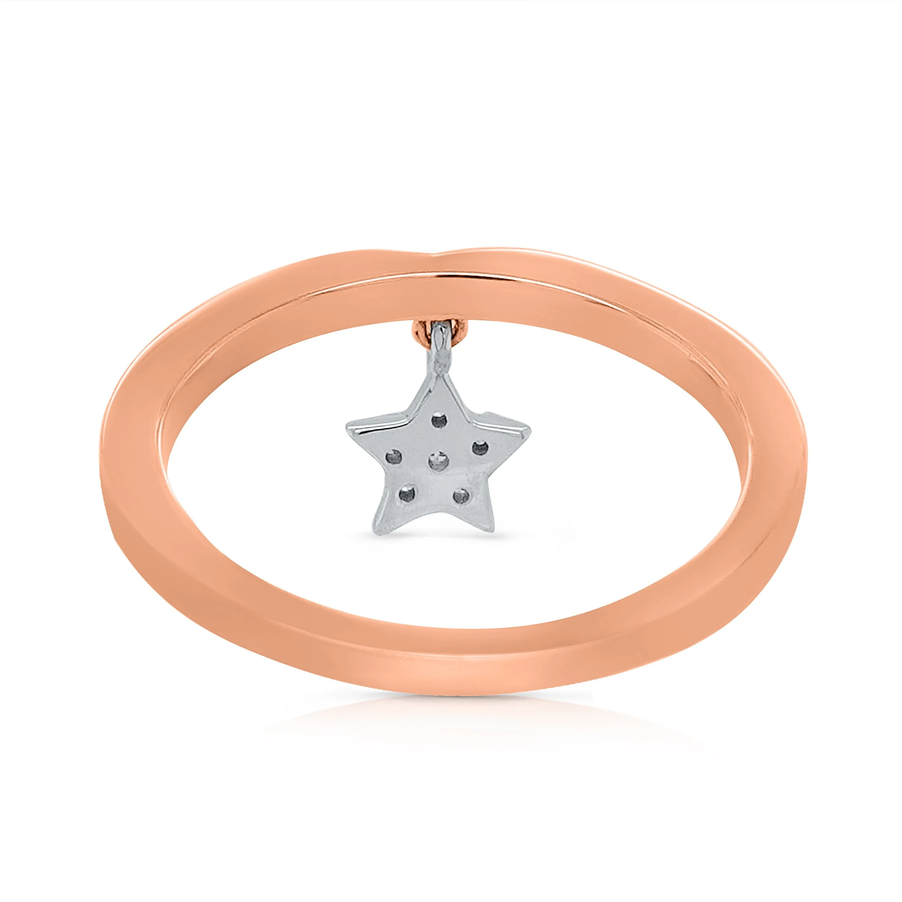 Kallati Eternal Diamond Star Ring in 14K Two-Tone Gold