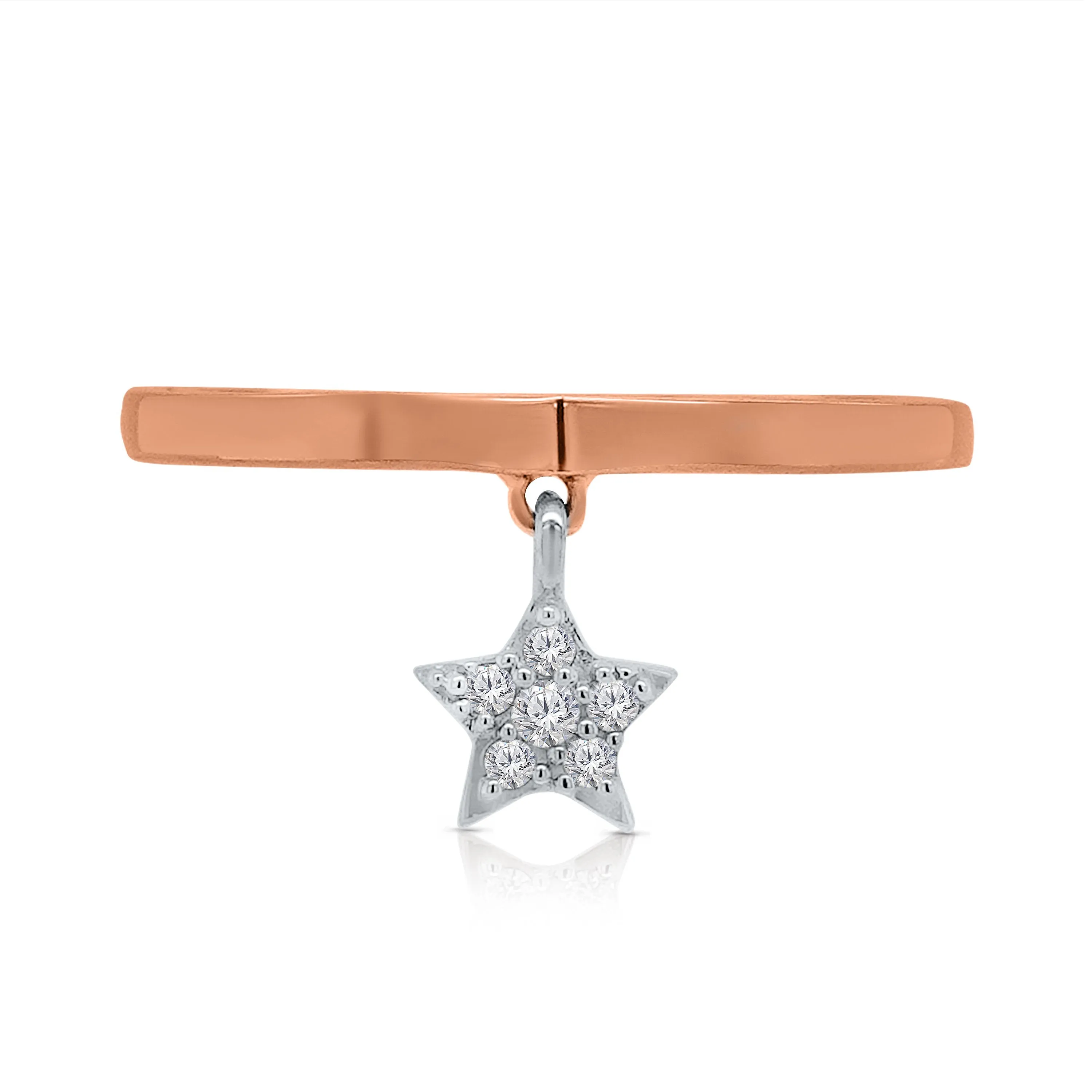 Kallati Eternal Diamond Star Ring in 14K Two-Tone Gold